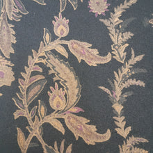 Load image into Gallery viewer, Luxurious Black and Brown Paisley-Print Reversible Cashmere Wrap Trimmed with Rex Fur
