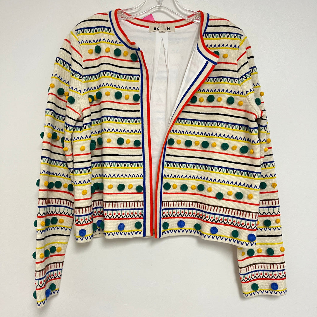 $270 Boden Medium Pom Pom Knitted Jacket