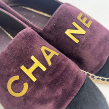 Load image into Gallery viewer, CHANEL 39 8/8.5 Velvet Espadrilles
