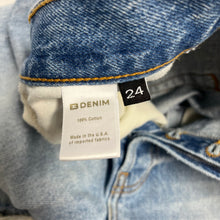 Load image into Gallery viewer, $350 EB Denim 24 00 Distressed Straight Leg jeans
