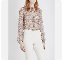 Load image into Gallery viewer, NWT $315 Theory Medium Floral Silk Blouse
