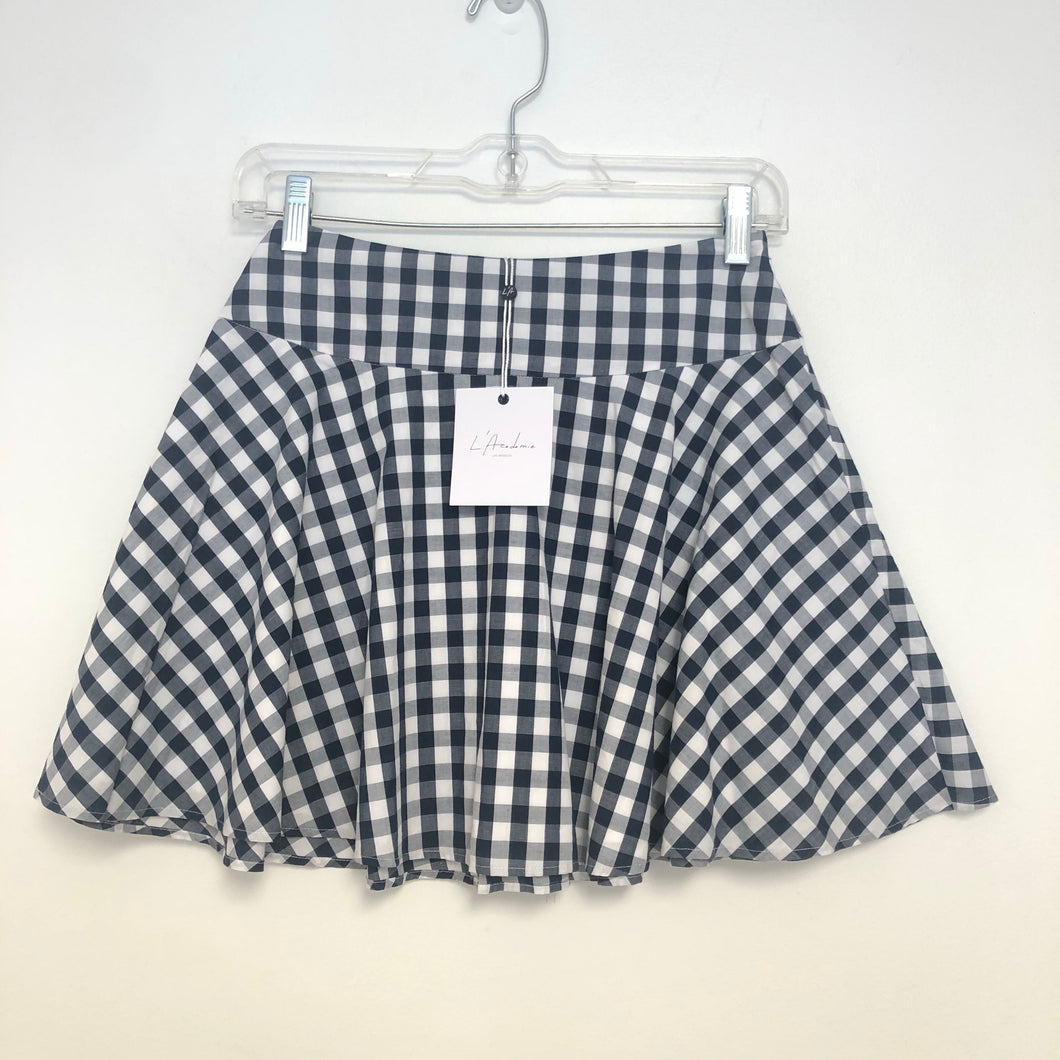 NEW L'Academie XS Gingham Circle Skirt
